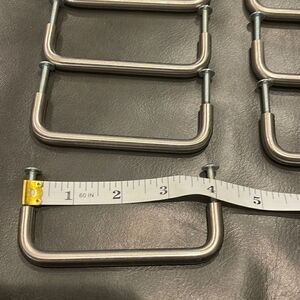 Cabinet drawer pulls  18 included in sale excellent shape, brushed nickel.